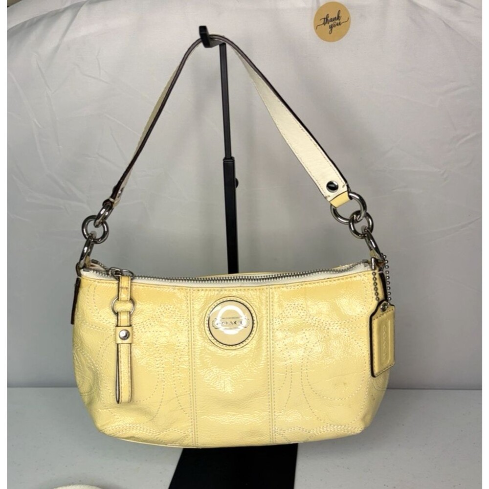 Coach Demi Hobo Two Way Bag Butter Yellow Patent Leather Crossbody Strap 2011